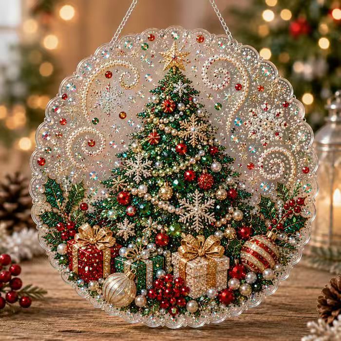 🎄5D Diamond Painting Ornament – Christmas Holiday Hanging Decoration