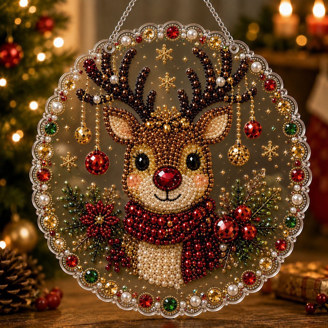 🎄5D Diamond Painting Ornament – Christmas Holiday Hanging Decoration