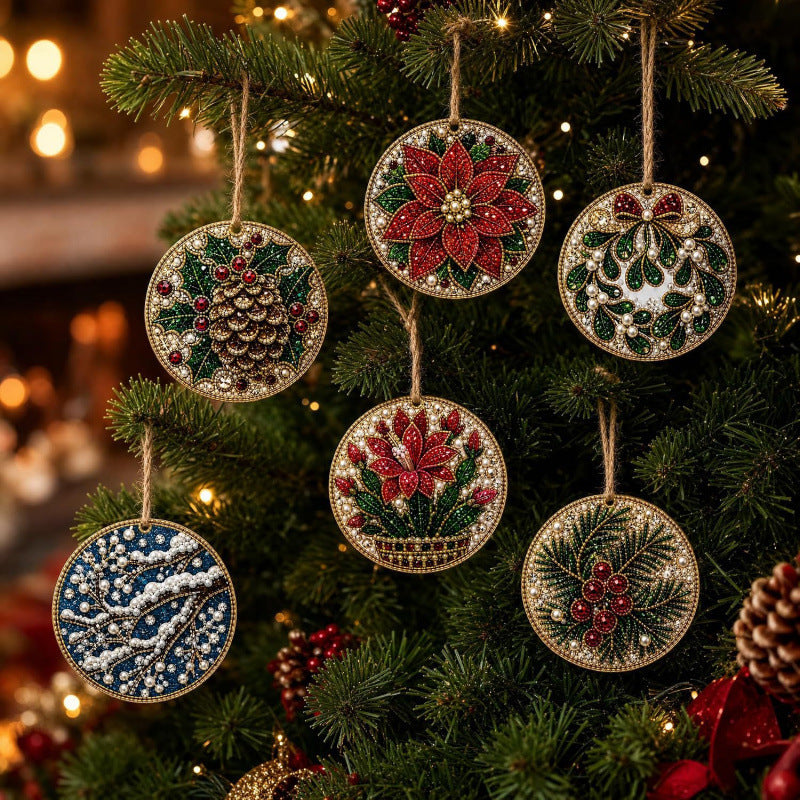 6PCS Crystal-Like Diamond Art Christmas Decorations ✨