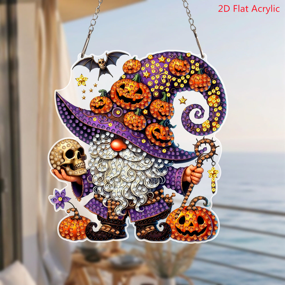 🎃 Halloween Witch Diamond Art Suncatcher – Sparkling Window Hanging Decoration