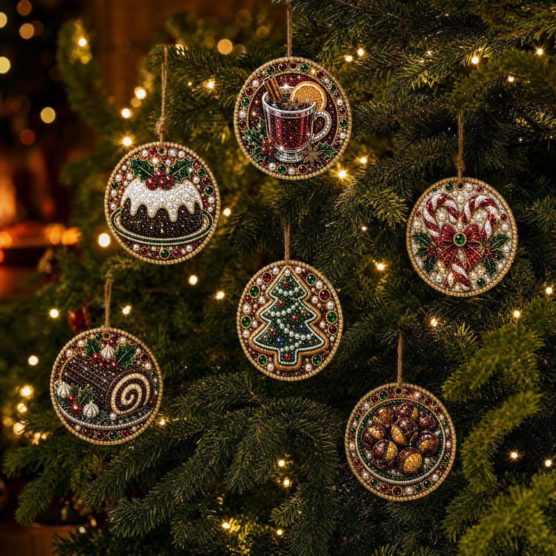 6PCS Crystal-Like Diamond Art Christmas Decorations ✨