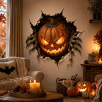 🎃 Halloween Break-In 3D Wall Decals – Spooky Door & Wall Stickers