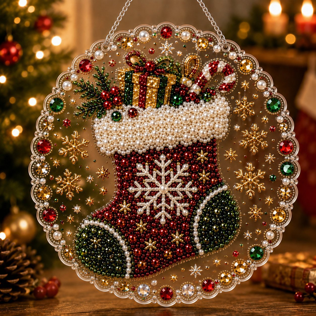 🎄5D Diamond Painting Ornament – Christmas Holiday Hanging Decoration