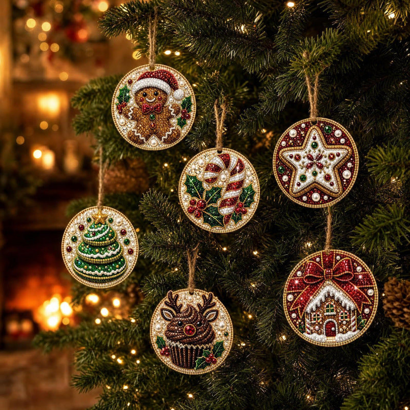 6PCS Crystal-Like Diamond Art Christmas Decorations ✨