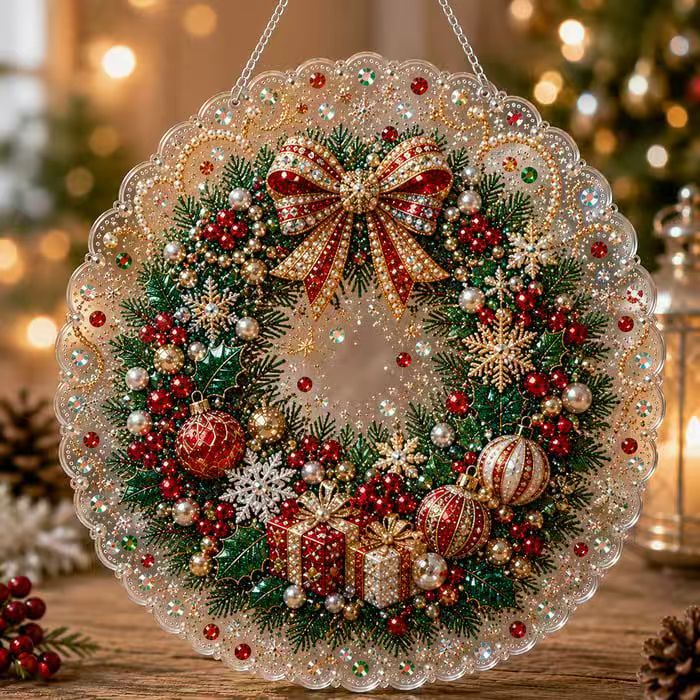 🎄5D Diamond Painting Ornament – Christmas Holiday Hanging Decoration