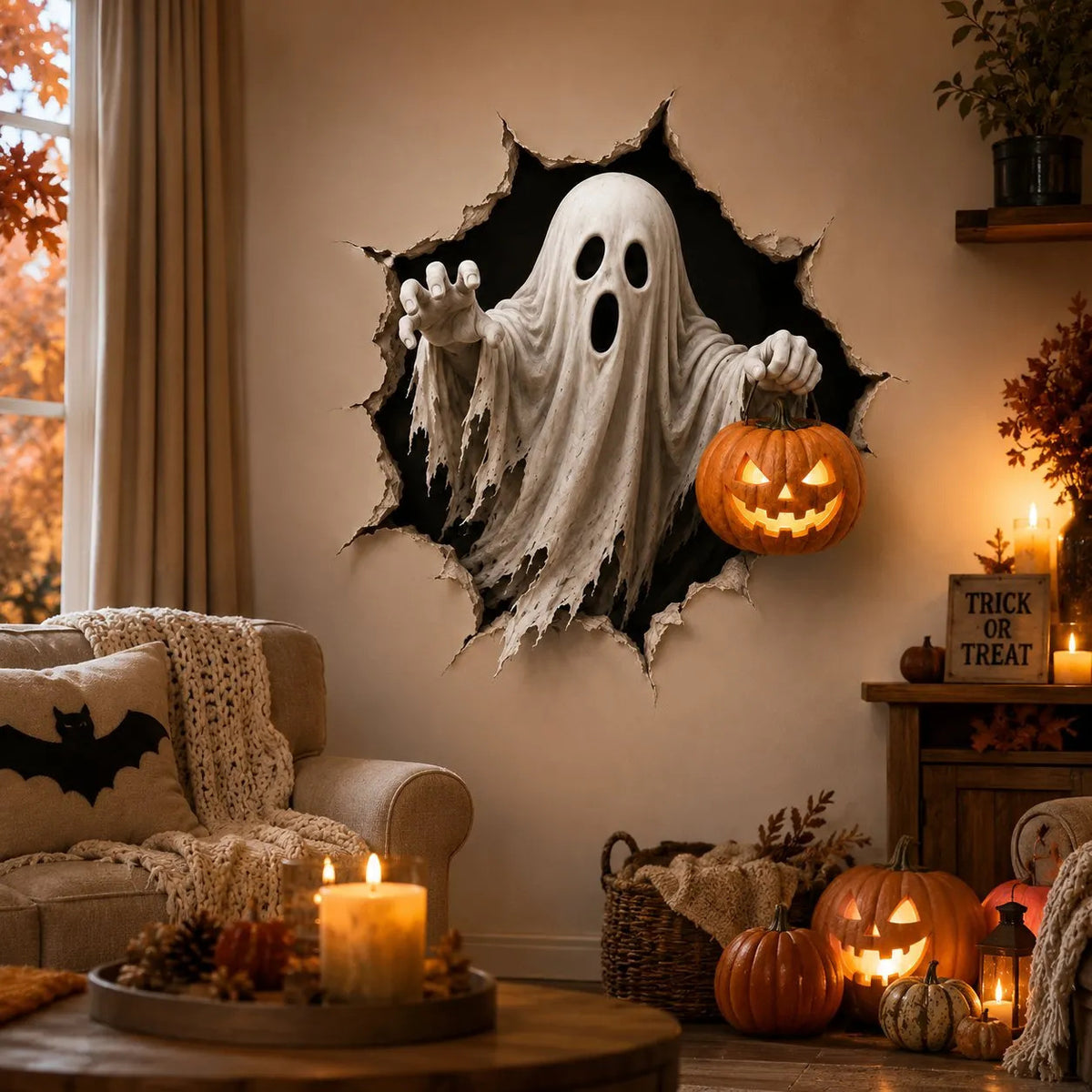 Halloween ghost wall decal