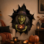 🎃 Halloween Break-In 3D Wall Decals – Spooky Door & Wall Stickers
