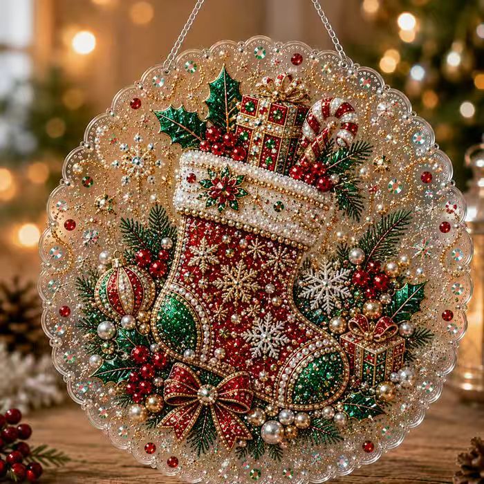 🎄5D Diamond Painting Ornament – Christmas Holiday Hanging Decoration