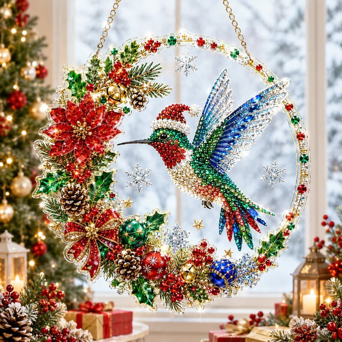 🎄 Christmas Diamond Art Hanging Ornament Kit – Sparkling DIY Holiday Decor & Meaningful Handmade Gift