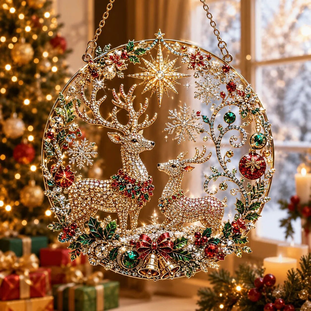 🎄 Christmas Diamond Art Hanging Ornament Kit – Sparkling DIY Holiday Decor & Meaningful Handmade Gift