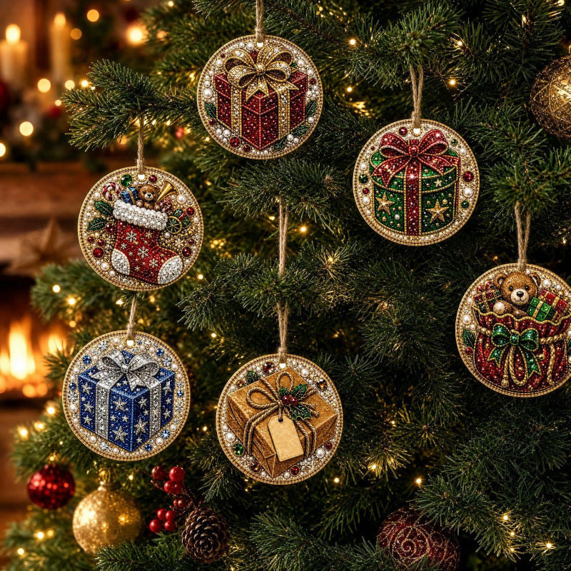 6PCS Crystal-Like Diamond Art Christmas Decorations ✨