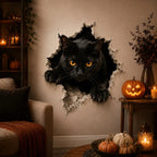 🎃 Halloween Break-In 3D Wall Decals – Spooky Door & Wall Stickers