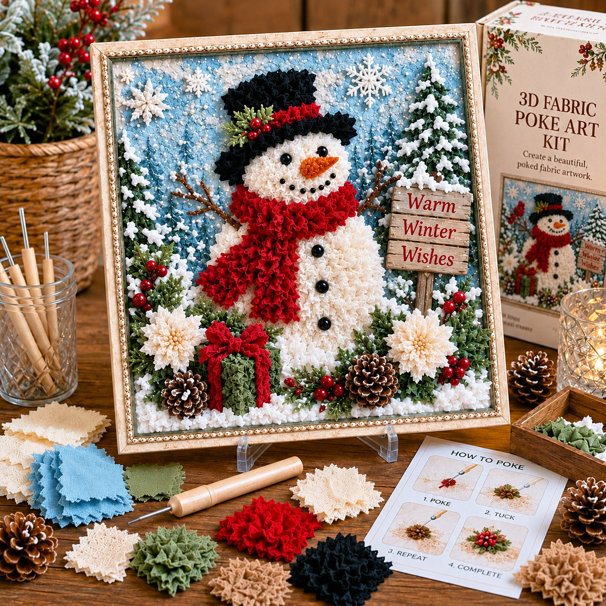 Christmas Fabric Poke Art Kit