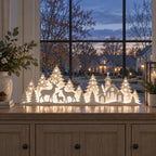 🦌 Leuchtende Weihnachtsdeko fürs Fenster – Rentier & Dorf | 2-teiliges LED-Set ✨
