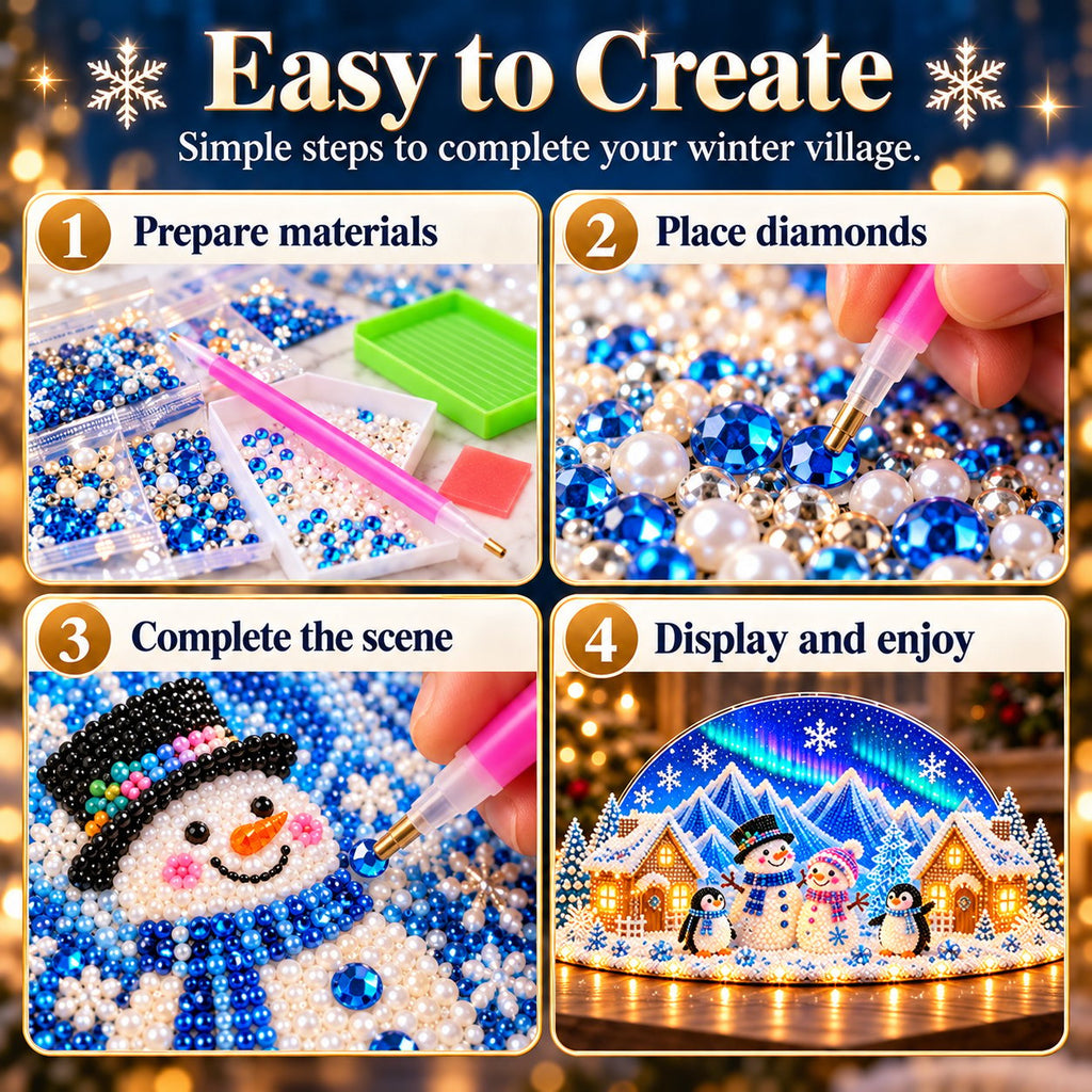 ❄️ DIY Winterwunderland mit Schmucksteinen & Perlendetails