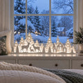 🦌 Leuchtende Weihnachtsdeko fürs Fenster – Rentier & Dorf | 2-teiliges LED-Set ✨