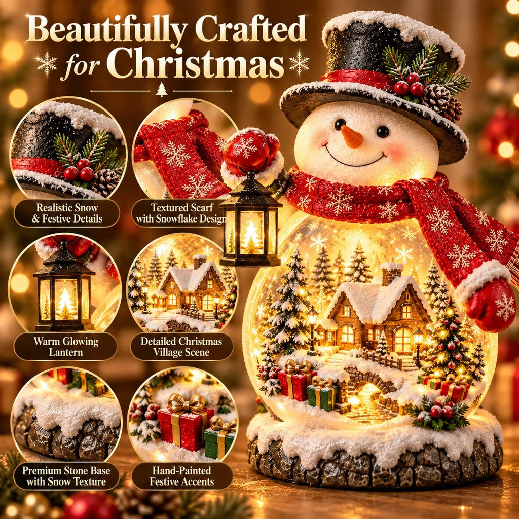✨ "Snowman Glow" Christmas Village – A Festive Glowing Table Decoration for the Holidays