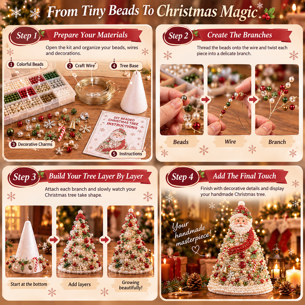 DIY Beaded Christmas Tree Craft Kit