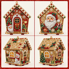 🎄Plymagic DIY Pearl Art - Christmas Collection - Santa Christmas Gingerbread House