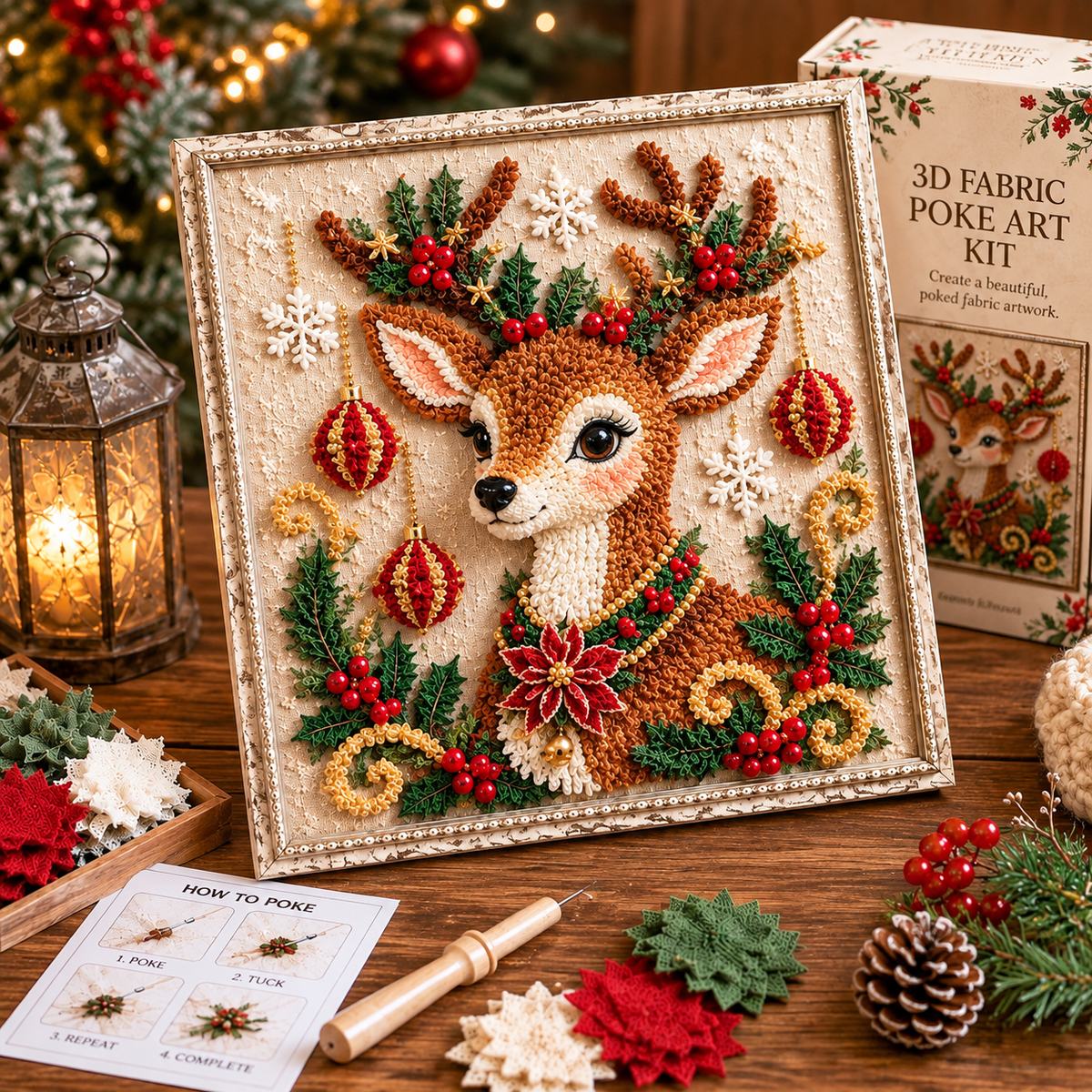 Christmas Fabric Poke Art Kit
