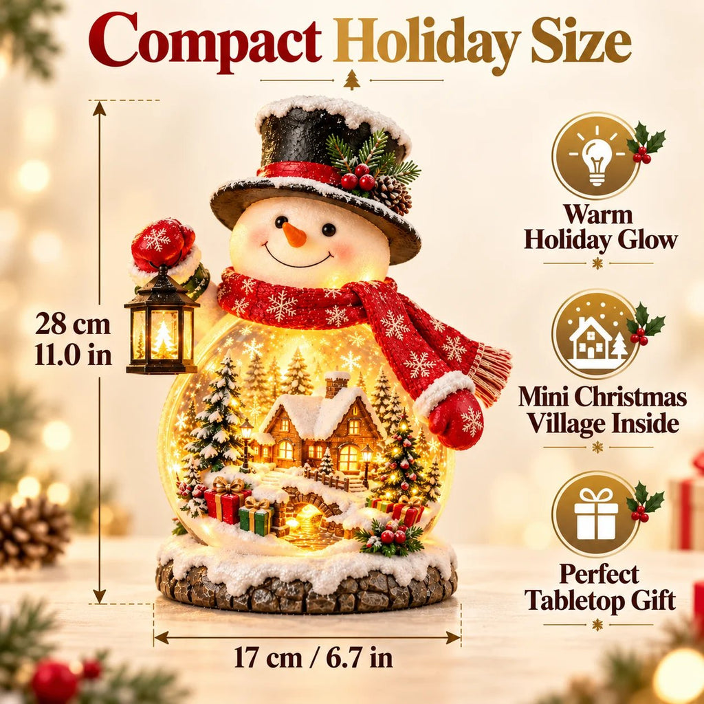 ✨ "Snowman Glow" Christmas Village – A Festive Glowing Table Decoration for the Holidays