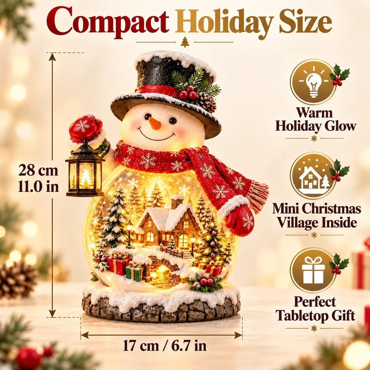 ✨ "Snowman Glow" Christmas Village – A Festive Glowing Table Decoration for the Holidays