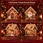 🎄Plymagic DIY Pearl Art - Christmas Collection - Santa Christmas Gingerbread House