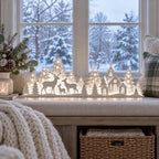 🦌 Leuchtende Weihnachtsdeko fürs Fenster – Rentier & Dorf | 2-teiliges LED-Set ✨