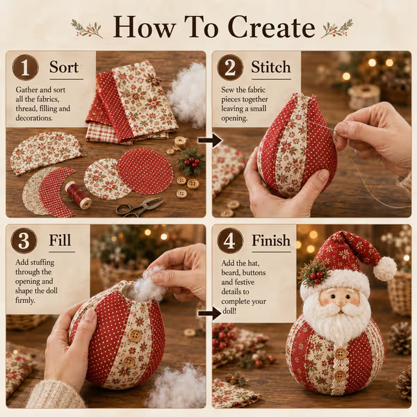 DIY Patchwork Fabric Character Doll Kit - 🎅 Santa Claus