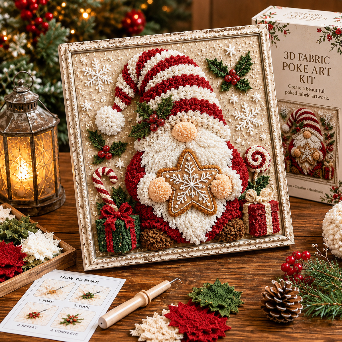 Christmas Fabric Poke Art Kit