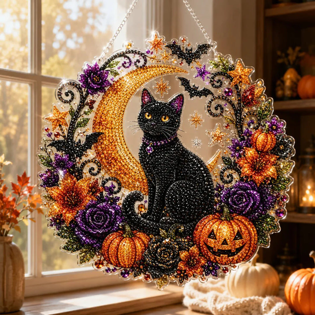 🎃Halloween Witch Friendship Diamond Art Suncatcher Sparkling Window Decor Gift✨🎃✨✨