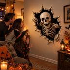 🎃 Halloween Break-In 3D Wall Decals – Spooky Door & Wall Stickers