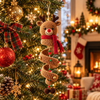 🎄 Handmade Crochet Holiday Hanging Ornaments – Christmas & Halloween Spiral Character Decorations