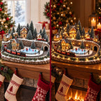 🔥 Animierte Weihnachtszug- und Eisbahnszene ✨
