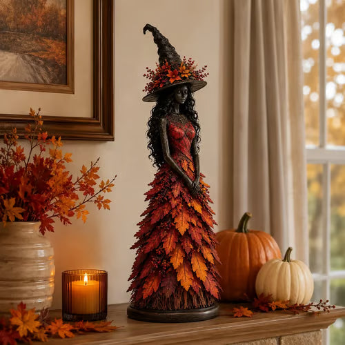 🧙 Enchanted Fall Witch Statue – Autumn Magic