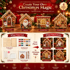 🎄Plymagic DIY Pearl Art - Christmas Collection - Santa Christmas Gingerbread House