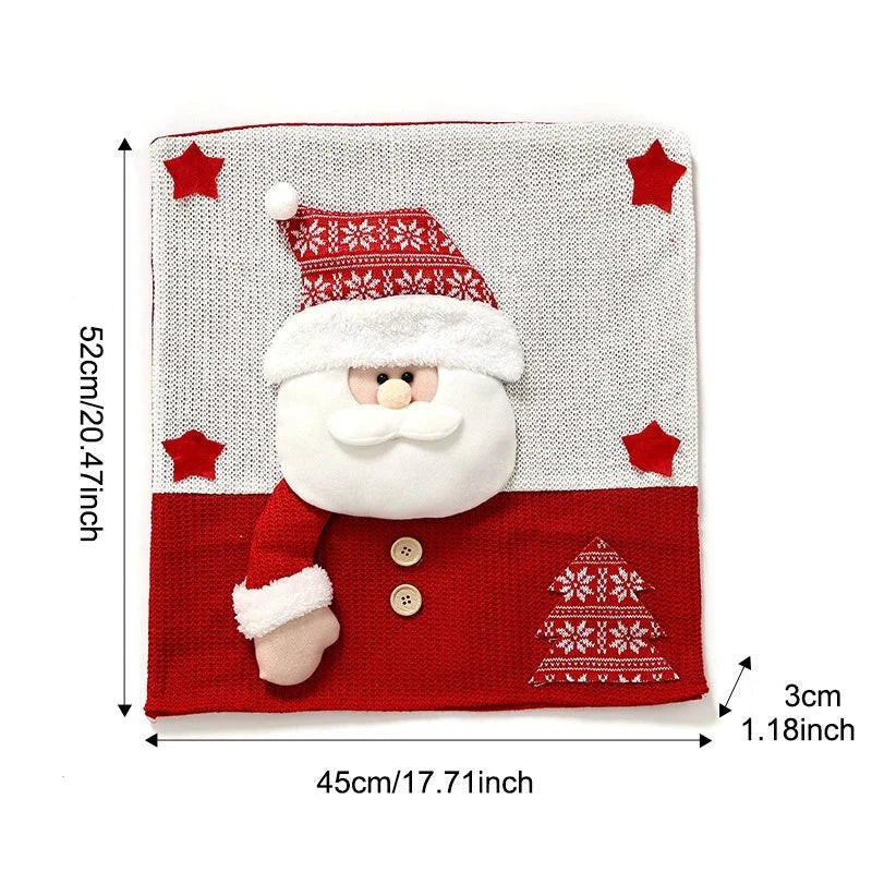 Christmas Chair Back Cover – Assorted Festive Character Designs, Holiday Dining Decor Gift for Family