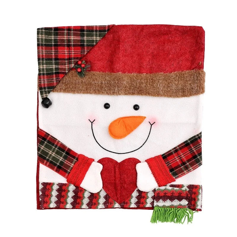 Christmas Chair Back Cover – Assorted Festive Character Designs, Holiday Dining Decor Gift for Family