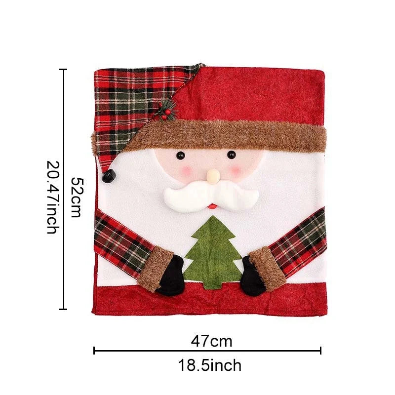 Christmas Chair Back Cover – Assorted Festive Character Designs, Holiday Dining Decor Gift for Family