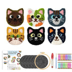 DIY Cat Punch Needle Coaster Kit – Beginner Friendly Craft Set
