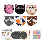 DIY Cat Punch Needle Coaster Kit – Beginner Friendly Craft Set