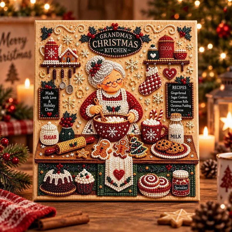 Christmas DIY Pearl Diamond Art Painting Kit -For Adults Beginner