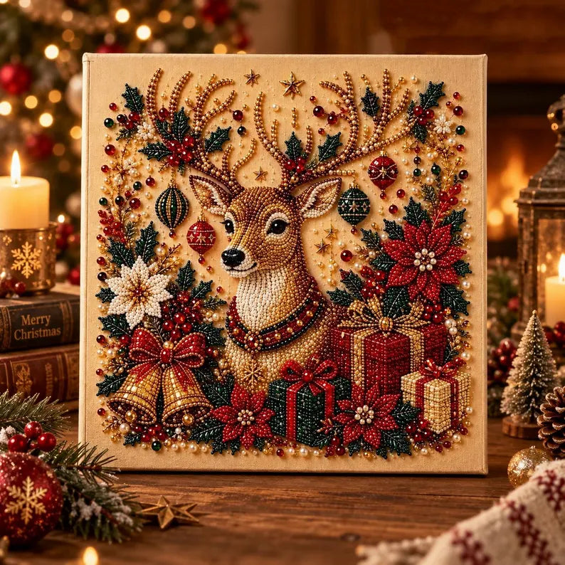 Christmas DIY Pearl Diamond Art Painting Kit -For Adults Beginner