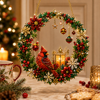 DIY Christmas Pearl Art Diamond Painting Acrylic Wreath Pendant