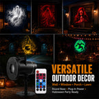 3D Dynamic Halloween Projector Lights with 4 Color, 10 Hd Projection Patterns