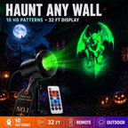 3D Dynamic Halloween Projector Lights with 4 Color, 10 Hd Projection Patterns