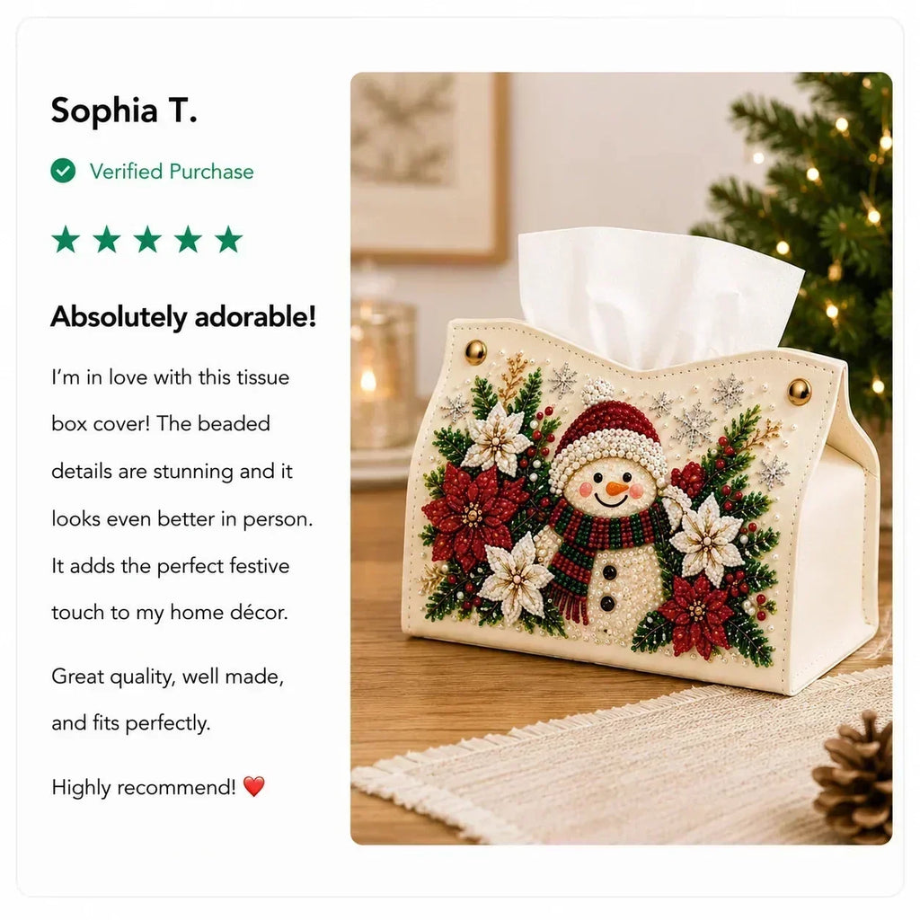 🎄 DIY Beaded Christmas Tissue Box Cover Kit